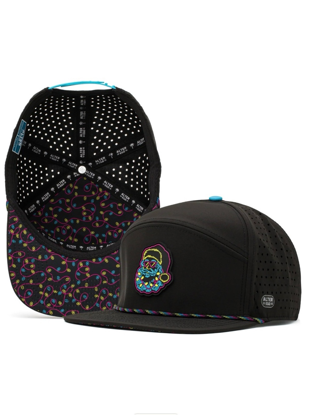 Drifter Splash Naughty Santa, Flat Brim Performance Snapback